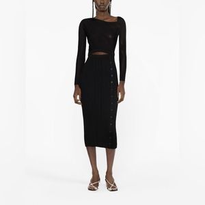 Brand new Self-Portrait cut-out detail ribbed-knit midi dress